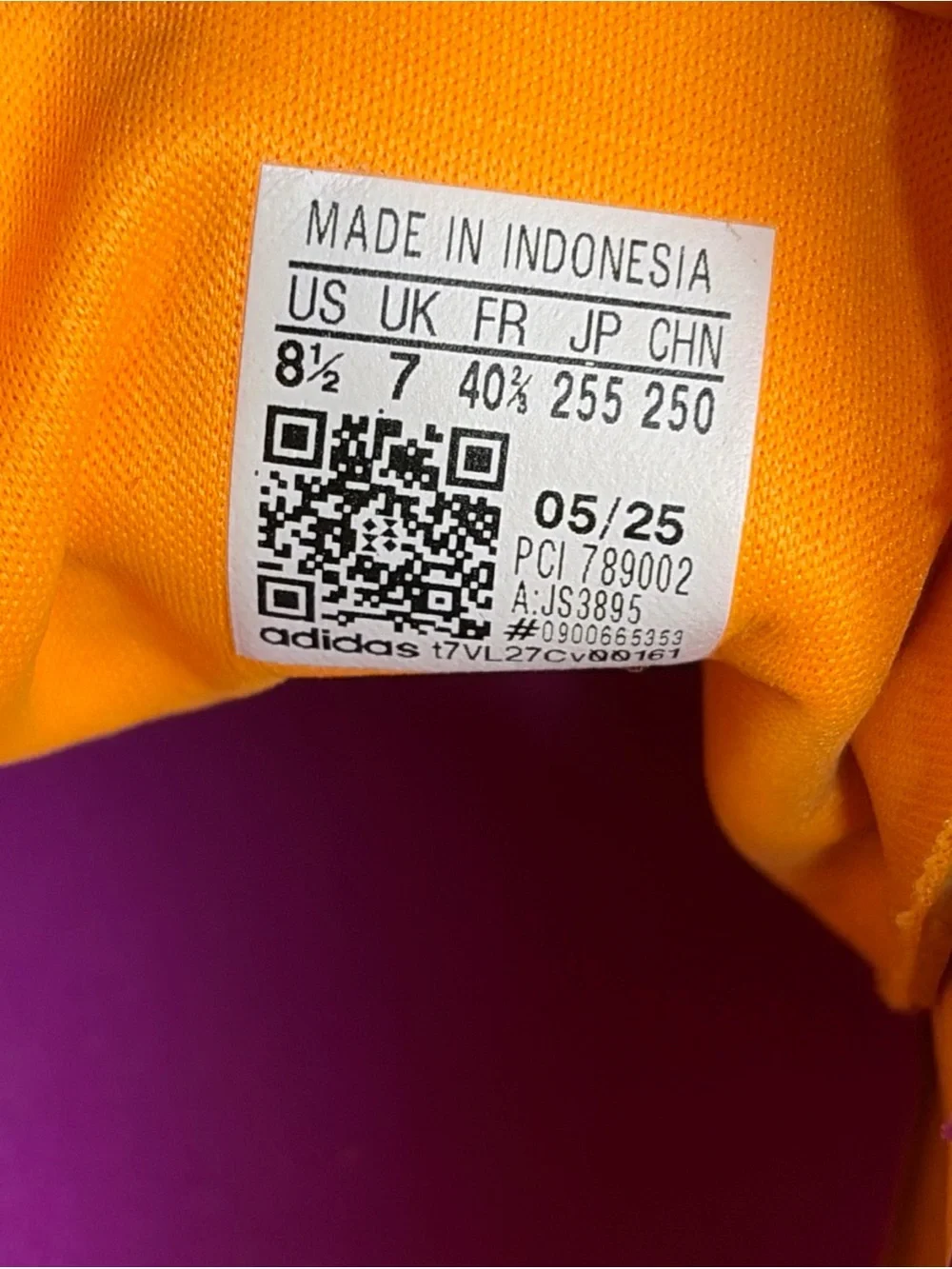 adidas Gazelle Women's Orange Suede Sneakers with Purple Accents 8.5